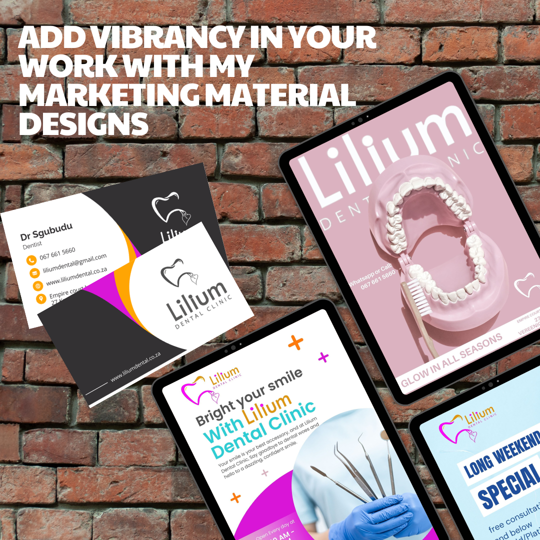 Lilium dental clinic promotional poster design - marketing material for dental services