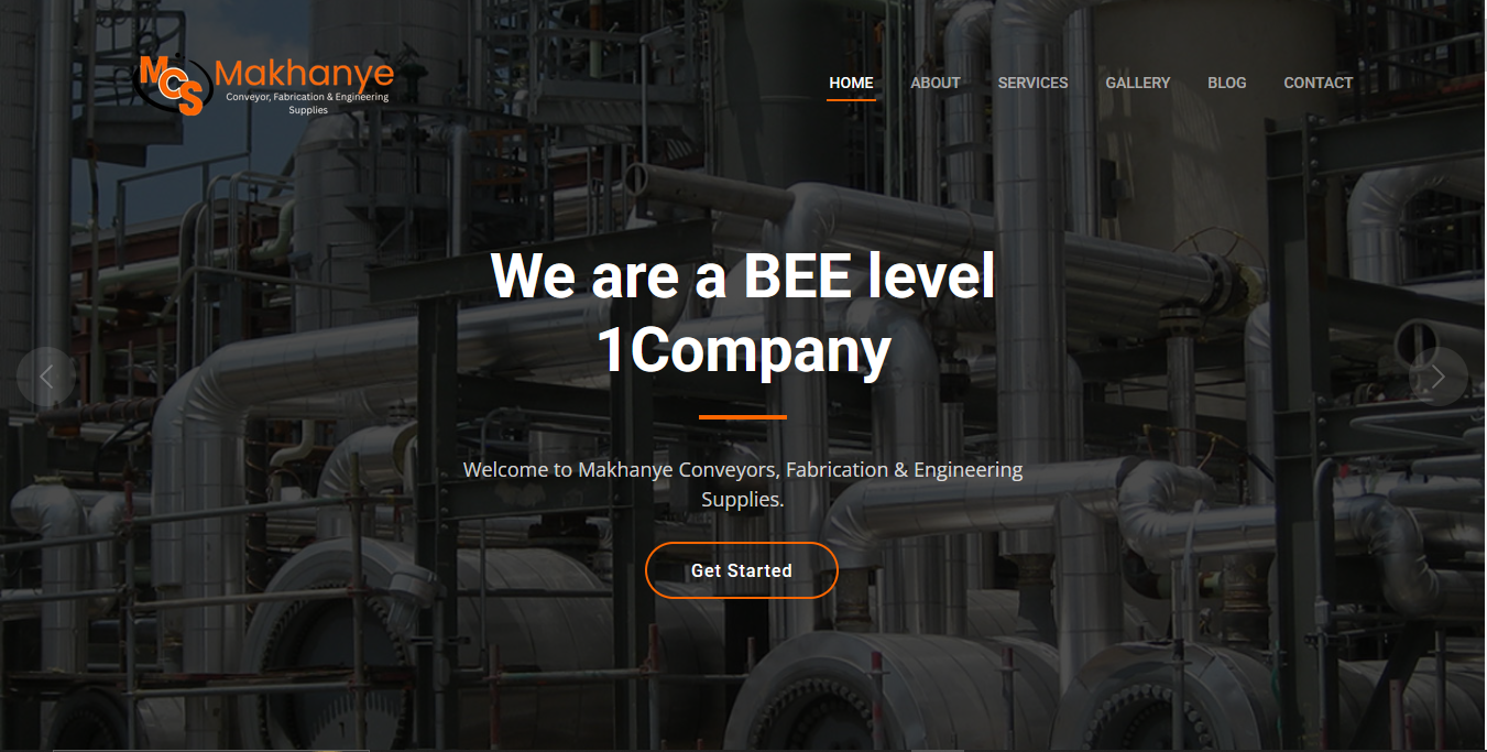 Makhanye engineering business website homepage - engineering services